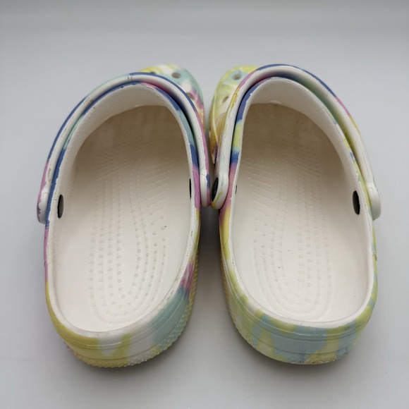 Crocs Classic Clog Tie Die Multi Blue Yellow White Men's Size 11 Women's 13 - Picture 11 of 11